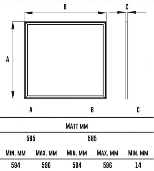 Framy LED-ljusram 60x60 4000K Vit DALI