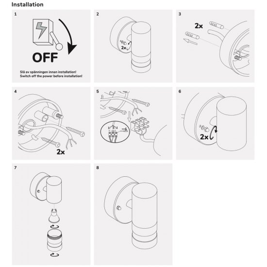 Fredrik I GU10 fasadbelysning ned installationsguide - llitt