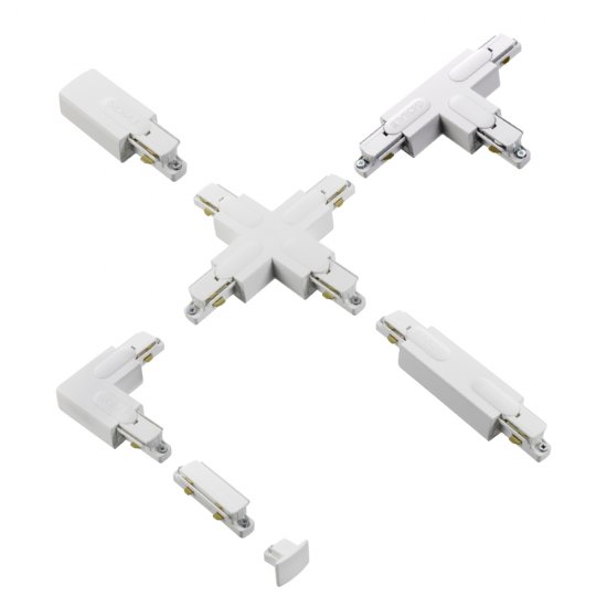 Global Trac tillbehör 1-fas skenor vit