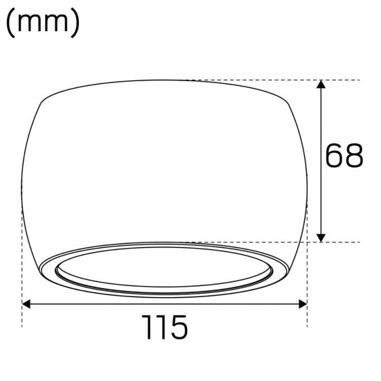 Globe G2 Surface Svart 8W - mått