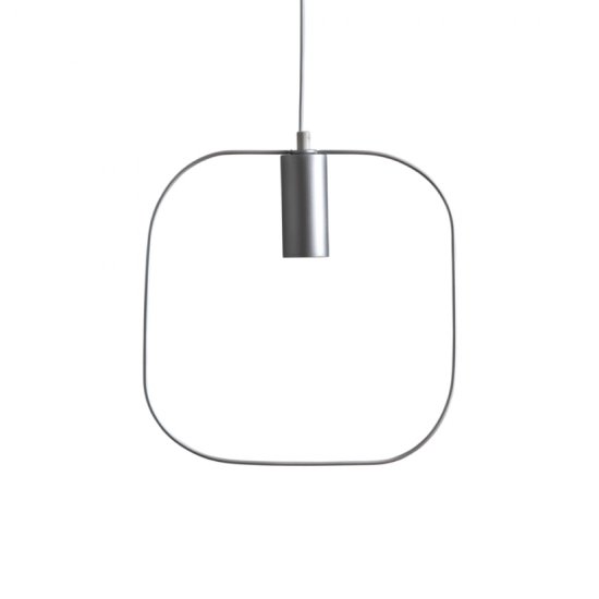 Lampupphäng Shape - Fyrkantig med E27-sockel silverfärgad