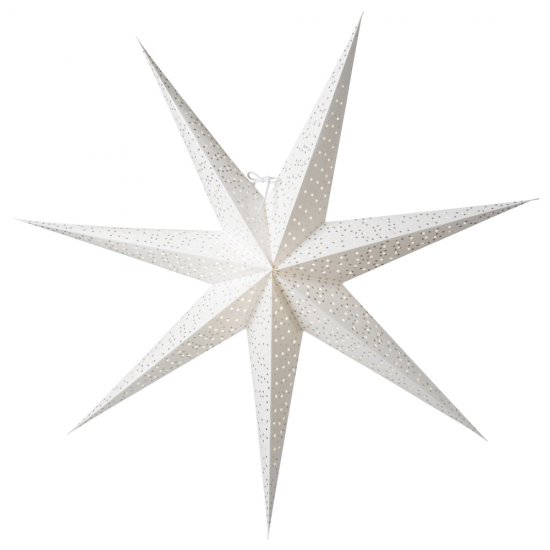 Helsinki pappersstjärna 80cm i vitt med silverstjärnor från watt&veke