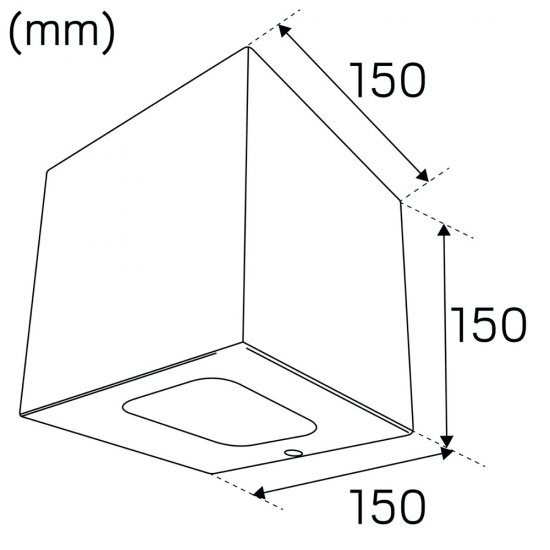 Cube XL I LED fasadlampa 12,5W 3000K mått