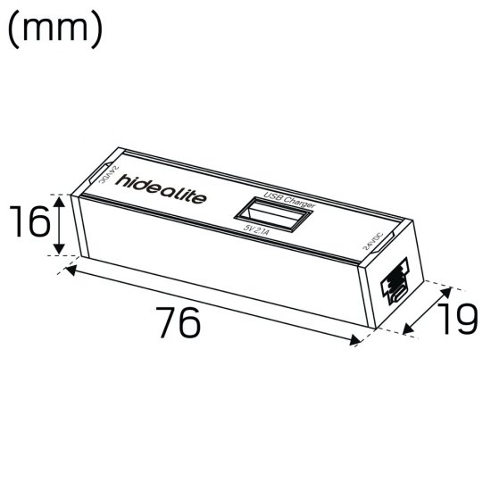 LED Extend G2 USB-laddare mått