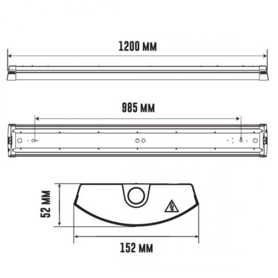 Ind.Arm IP44 23-40W 3K/4K 1200