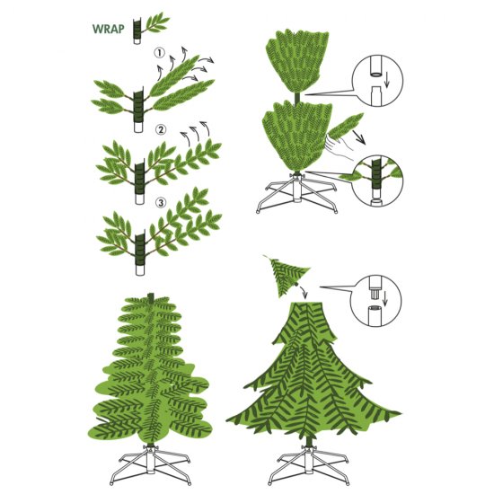 Montering vit Julgran Alvik med LED slinga