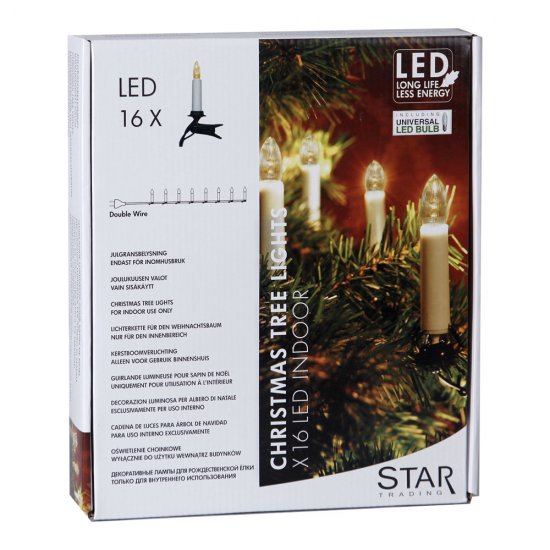 Julgransbelysning med 16st LED ljus - förpackning