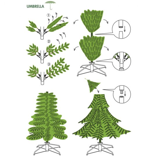 Julgran Visby med 120 varmvita LED ljuskällor - montering