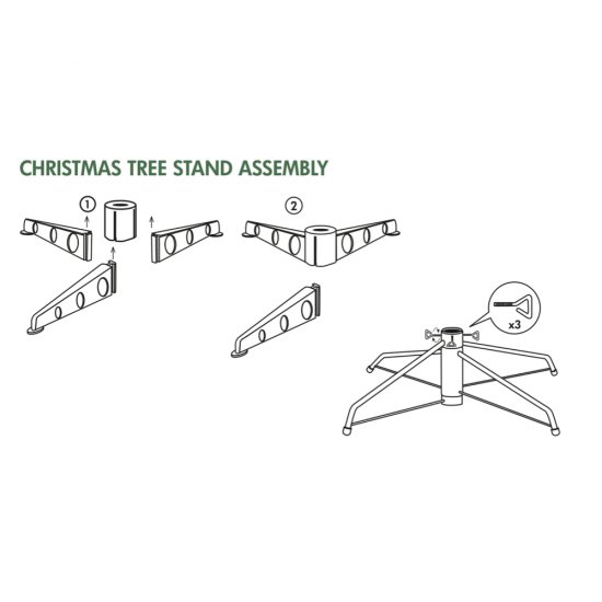 Julgran Visby med 120 varmvita LED ljuskällor - montering av fot