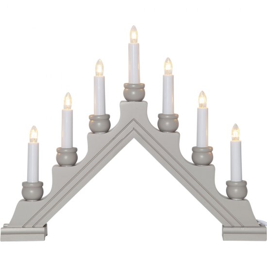 Karin klassisk sjuarmad adventsljusstake i trä 42cm beige