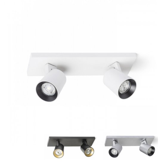 Kenny ll takspotlight för GU10-ljuskällor vit/svart/silver