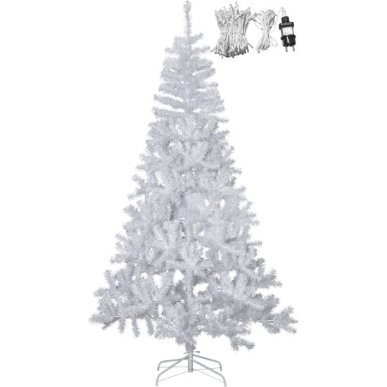 Vit Julgran Alvik med LED slinga - 210cm/150cm