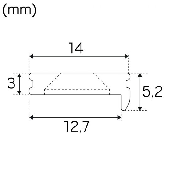 Aluminiumprofil Art slim 2m vit/alu/svart
