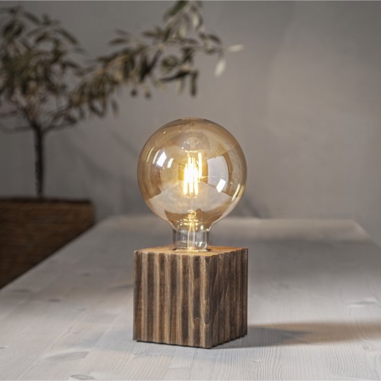 Lampfot BOX i trä med E27 sockel - flera färger