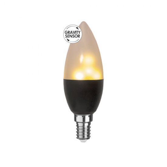 LED-lampa E14 med flammande låga - 0,8-1,2W 1800K - känner av vilket håll den är placerad