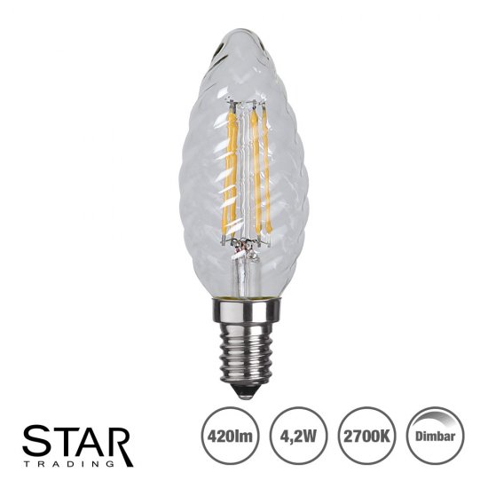 4.2W filament lampa med E14 sockel 420lm - dimbar