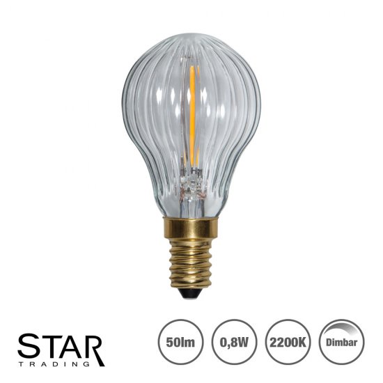 0,8W Soft Glow LED filament klotlampa P45 med E14 sockel 50lm - dimbar