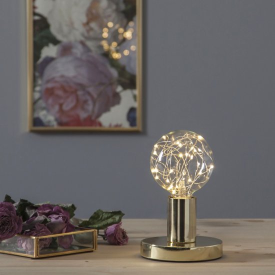 LED-lampa E27 9,5cm Decoled dewdrop-slinga 363-33 miljö