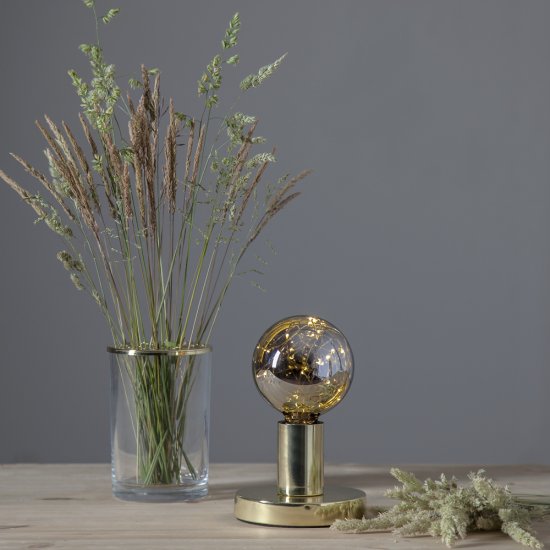 LED-lampa E27 9,5cm Decoled dewdrop-slinga smoke 363-34 miljöbild