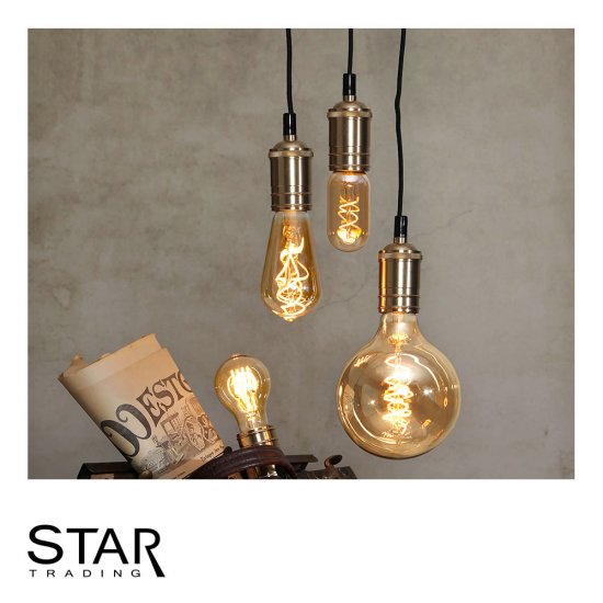 2,8W LED-lampa E27 T45 Amber Spiral Filament Ø4,5cm - miljöbild