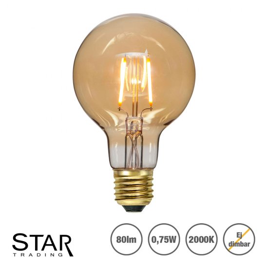 0,75W 2000K LED lampa för dekoration 8cm - Soft Glow - amber - ej dimbar