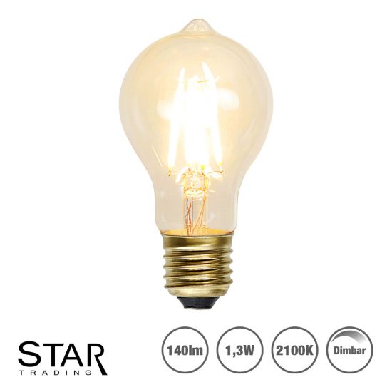 1,5W 2100K LED lampa för dekoration 6cm - Soft Glow - klar - dimbar