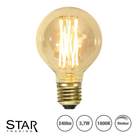3,7W LED-lampa E27 G80 Vintage Gold Ø8cm