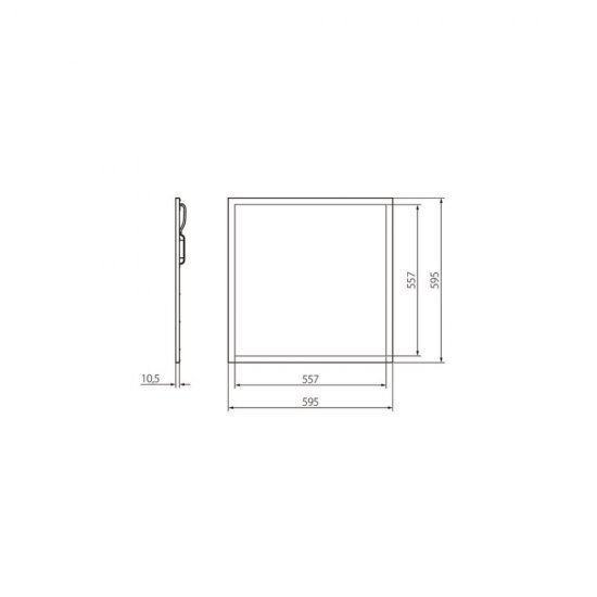 LED panel Airam Plata 40W 60x60 3000K -måttskiss