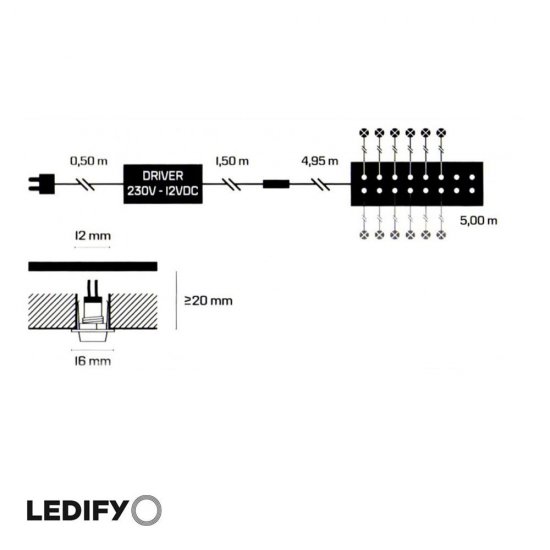 Bastuspotlights LED 6-pack 6x0,3W montering