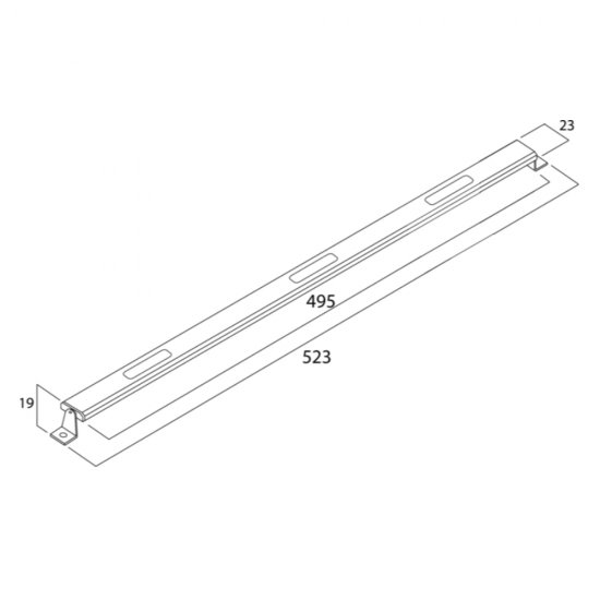 LED skena D-L12 9W - 52cm måttskiss