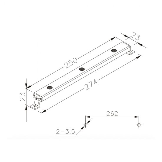 LED-skena Designlight DD-L3300MW 3,6W måttskiss