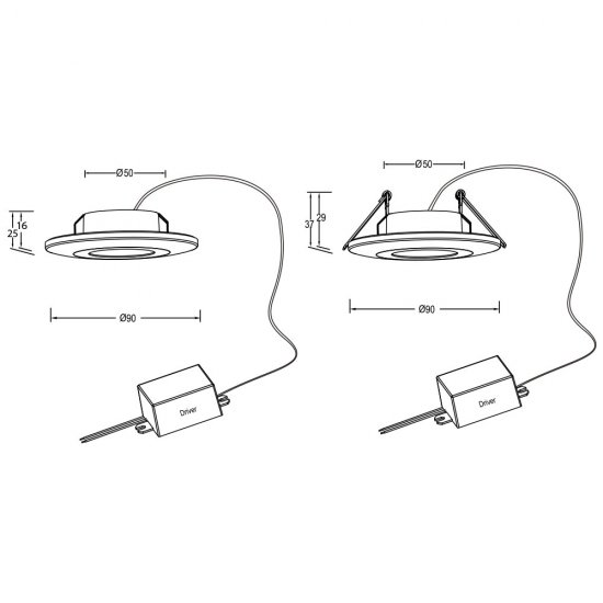 Designlight DB-235MW 4,6W LED spotlight 2700K mått