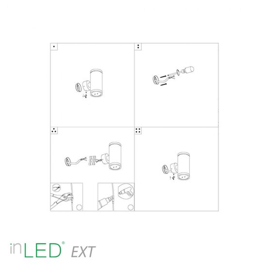 inLED EXT 3W vit ner belysning för väggen