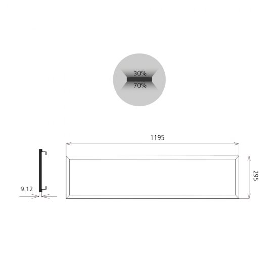 LED kontorsarmatur 120x30cm 45W 4000K pendlad upp/nedljus