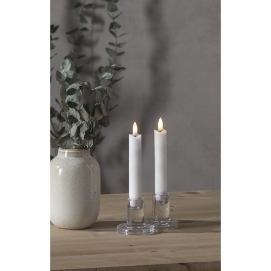 Flamme LED-antikljus i vax med timer 2st - 15cm