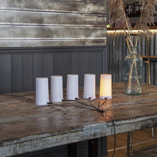 LED ljus Diner - uppladdningsbara flammande blockljus - miljöbild 4