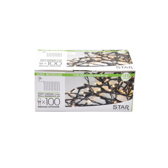 LED ljusgardin Serie Microled 100 lampor - bild på kartongen