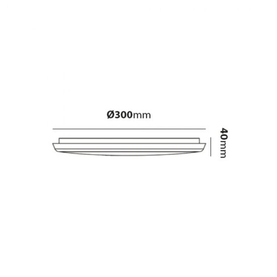 Athena 18W LED plafond IP54 - måttskiss