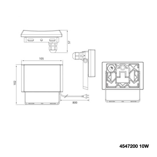 LED Strålkastare Airflood 10W mått