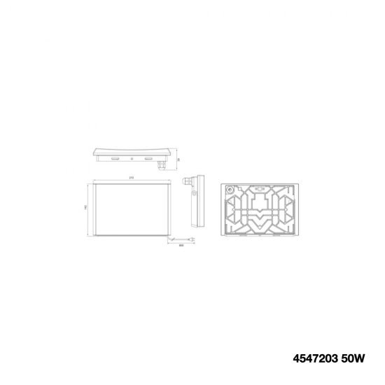 LED Strålkastare Airflood 50W Mått
