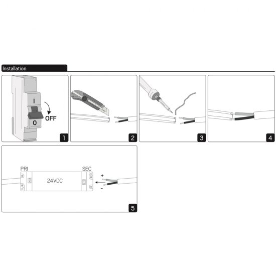 LEDstrip 24V Line IP20 2700K installation