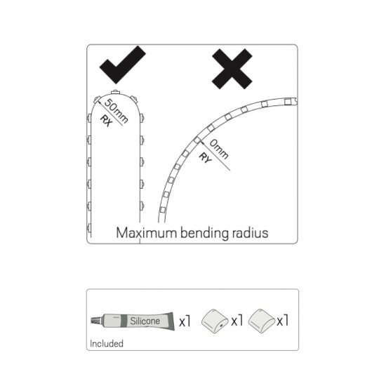 LEDstrip 24V Line IP67 4000K böjlighet