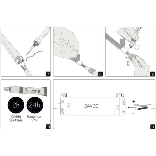 LEDstrip 24V Line IP67 4000K installation 3