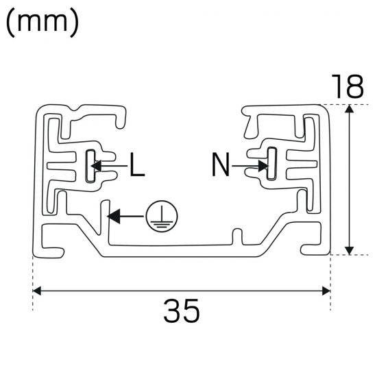LiteTrac Skena 1-fas svart - mått