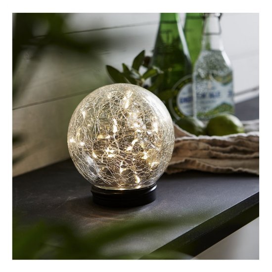 LED solcellslykta Glory glas lysande 340-40