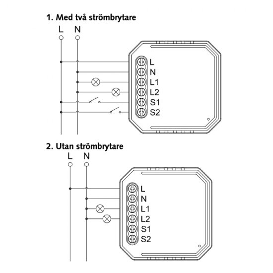 Smart home krondimmer bluetooth, RF 2x100W LED installation
