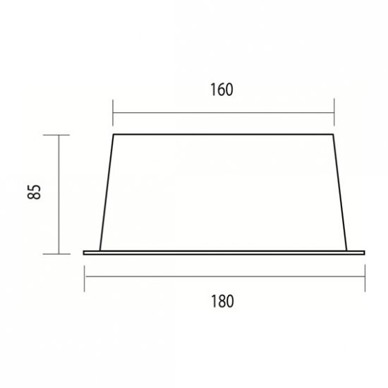 Säkerhetsbox B180 x H85 i aluminium för LED downlights