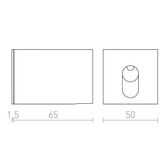 Memphis infälld vägglampa 3W 270lm R12688 mått