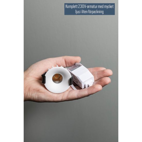 Liten LED spotlight Hidealite Optic deep XS 4W vit