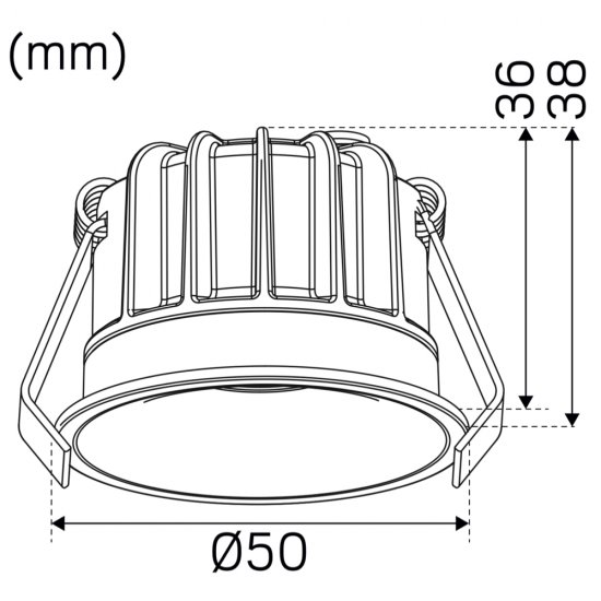 Hide-a-lite Optic deep XS 4W vit Måttskiss
